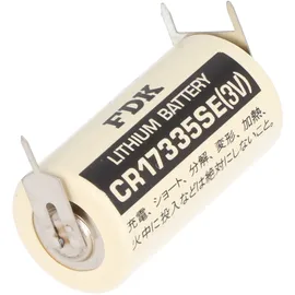 Panasonic CR17335SE Lithium Batterie mit 3er Print Anschlüssen, 1er Print auf +Pol, 2er Print auf -Pol, Rastermaß 10mm