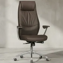 KADIMA DESIGN Chefsessel Echtleder Braun