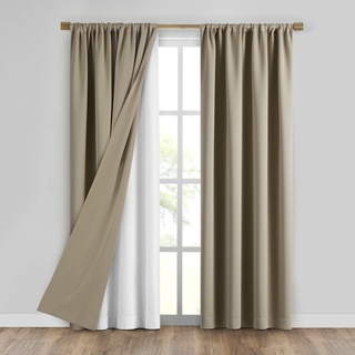 Elrene SunVeil Zugluftstopper, extra breit Thermo-Vorhang, Textil, Weiss/opulenter Garten, 40" W x 60" L (Pack of 1)