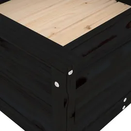 vidaXL Pflanzkübel Schwarz 82,5x82,5x39 cm Massivholz Kiefer