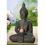 GILDE Buddhafigur "Buddha" mit Teelichthalter«, 99584712-0 anthrazitfarben B/H/T: 51 cm x 81 cm x 30 cm,