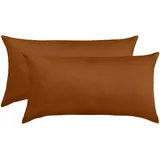 Traumschlaf Kissenbezug Edel-Linon 40 x 80 cm Braun