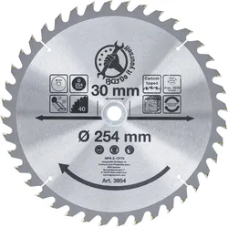 BGS DIY 3954 Hartmetall Kreissägeblatt Ø254 x 30 x 3,2mm 40 Zähne