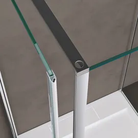 SoGood doporro Duschkabine U-Form 80x70x80 cm Ravenna36uk Duschabtrennung mit Drehtüren 8mm ESG-Sicherheitsglas Klarglas inkl. Nano-beschichtung