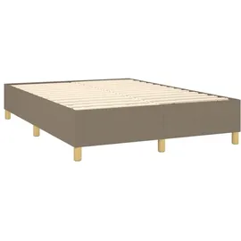 vidaXL Boxspringbett mit Matratze & LED Taupe 140x200 cm Stoff
