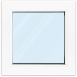 Kellerfenster 50x50 cm, Kunststoff aluplast IDEAL® 4000, Weiß, 500x500 mm, einteilig festverglast, 2-fach Verglasung, individuell konfigurieren