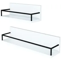 [en.casa] Wandregal Grue 2er Set Weiß/Schwarz