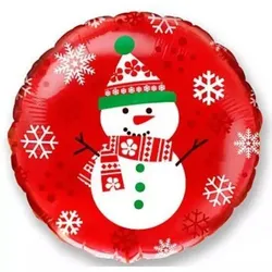Folienballon mit Schneemann-Motiv - 46 cm