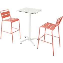 Oviala Business Set Stehtisch Laminat Terrazzo und 2 Stühle Ton