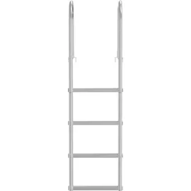 vidaXL 4-Stufen Dockleiter Silber