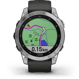 Garmin Fenix 7 Standard silber mit graphitfarbenem Armband