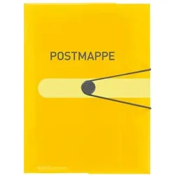 HERLITZ 11394343 Gummizugmappe PP A4 Postmappe transparent gelb