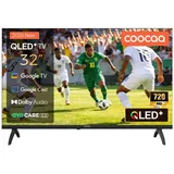 coocaa 32 Zoll QLED HD Smart TV (Google TV, HDR10, Triple Tuner DVB-T2/C/S2, Netflix, Prime Video, YouTube, VESA 20x10) WM-Fernseher - Schwarz