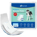 Pet Soft Einweg-Hundewindeleinlagen 40 Stück, Hundewindeleinlagen für Rüden Hündinnen mit auslaufsicherem Schutz, Hochsaugfähige Hundeeinlagen Booster-Pads für Hundewindeln (XL-40)