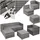 Tectake Lignano Rattan Lounge 6-tlg. Grau