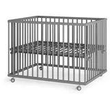 Sämann Laufgitter, mit Lattenrost – grau - Premium Kollektion | Gr.: 75x100 cm,