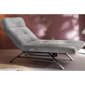 KAWOLA Relaxliege AMERIVA Polyester 80 x 110 x 158 cm Grau mit Kissen und Kopfteil