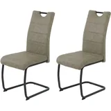 Hela Schwingstuhl; DUNJA Set, mit Microfaserbezug, Farbe Vintage schlamm