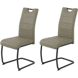 Hela Schwingstuhl; DUNJA Set, mit Microfaserbezug, Farbe Vintage schlamm