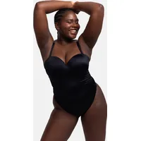 DORINA Stringbody "Sublime Sculpt", Damen, Gr. 85, Cup A, schwarz, Obermaterial: 79% Polyamid, 17% Elasthan, 4% Polyester, unifarben, Bodys Stringbody, Mit abnehmbaren Trägern