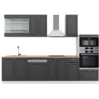Vicco Küchenzeile Fame-Line 300 cm Anthrazit-Gold/Weiß