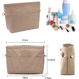 WHC Innentaschen fš1r Handtaschen, Klein Taschenorganizer Bag in Bag Organizer Handtasche Extra Klein, Taschen Organizer fš1r Handta... - Beige