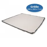 Matratzenschutzbezug EaZzzy Topperbezug 200*200*7 cm, weiß mit Reißverschluss Genius, allergikerfreundlich schmutzabweisender Matratzentopper-Bezug