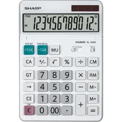 Sharp Tischrechner EL-340W 12stellig Solar/Batterie