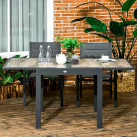 Outsunny Gartentisch Esstisch 160 x 80 x 75 cm Beige/Grau