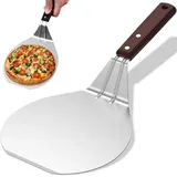 Aizuoni Pizzaschieber Edelstahl, Pizza Schieber, Pizzaschaufel Aus Metall, Pizza Slider, Pizzaspatel Zum Selbstgemachten Backe, Hitzebeständige Pizzaschaufel Mit Holzgriff Zum Backen Von Teig Und Brot