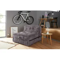 INOSIGN »Pia« Loungesessel aus Cord, in 2 Größen, Pouf-Funktion. grau