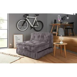 INOSIGN »Pia« Loungesessel aus Cord, in 2 Größen, Pouf-Funktion. grau