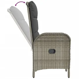 vidaXL Garten-Essgruppe 9-tlg. Grau