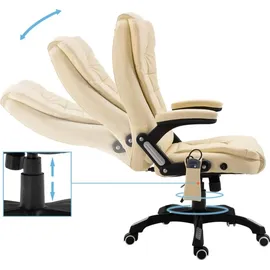 vidaXL Massage-Bürostuhl Kunstleder creme