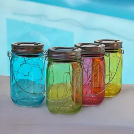 MARELIDA Laterne Glas 14,0 cm 4er Set mehrfarbig