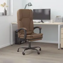 vidaXL Bürostuhl mit Massagefunktion Stoff Braun