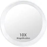 10-Facher Vergrößerungsspiegel mit 3 Saugnäpfen – Runder Make-up Spiegel