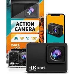 Pora&Co Action Kamera 4K, 16MP, 60FPS, 30m wasserdicht