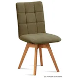 58 aufm Kessel Esszimmerstuhl Küchenstuhl drehbar (2er-Set) Doria 47x91x60 Eiche geölt/Rosewood (Lieferung bis Verwendungsstelle, 8 St), Stabiles Gestell aus Massivholz pflegeleichter Bezug aus Microfaser grün