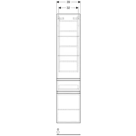 Geberit Renova Plan Hochschrank 39 x 180 x 36 cm Nussbaum Holz