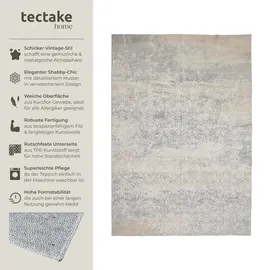 Tectake Dalia Kurzflorteppich 160 x 230 cm Beige