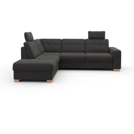 sit&more Ecksofa SIT & MORE "Quincy L-Form", grau (dunkelgrau), B:249cm H:82cm T:213cm, Sofas, Ecksofa, wahlweise mit Bettfunktion und Bettkasten