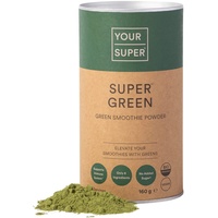 Your Super Bio Super Green Smoothie Mix -Superfood-Pulver zur natürlichen Unterstützung des Immunsystems, hergestellt mit Weizengras, Gerstengras, Moringa, Spirulina, Chlorella & Baobab (30 Portionen)