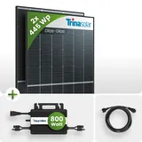 890Wp Balkonkraftwerk 2x445Wp Trina Glas-Glas  Black Frame Hoymiles HMS-800W-2T
