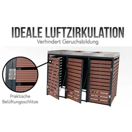 Mendler Mülltonnenbox HWC-K14 124 x 200 x 84 cm anthrazit
