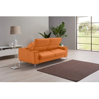 Egoitaliano Schlafsofa Francine, Designsofa, Loungesofa mit Dauerschlaffunktion, Bettfunktion, hochwertiger Metallbettrahmen & Matratze, Kopfteil manuell verstellbar orange