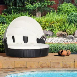 Outsunny Gartenmöbel-Set PE-Rattan, Polyester