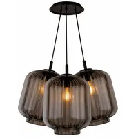 s.luce Velo Cluster 3-flg. 25 cm Rund / Rauch / Schwarz