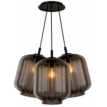 s.luce Velo Cluster 3-flg. 25 cm Rund / Rauch / Schwarz