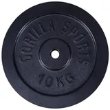 GORILLA SPORTS® Hantelscheiben - Set/Einzeln, 0,5/1,25/2/2,5/5/10/15/20/25/30 kg Gewichte, 30/31 mm, Gusseisen, Silber/Schwarz - Gewichtsscheiben, Bumper Plates